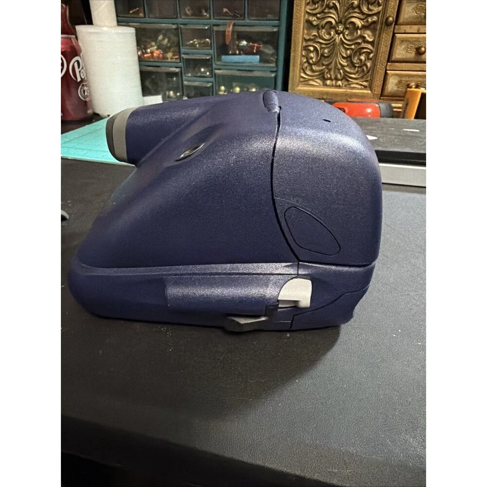 Vintage Polaroid Instant Camera Blue w/ Carry Case Broken Hand Strap Untested
